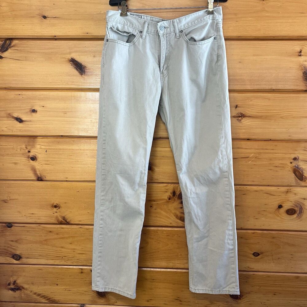 Levis 514 Pants Mens 34x34 Khaki Straight Leg Cotton Casual Classic Jeans